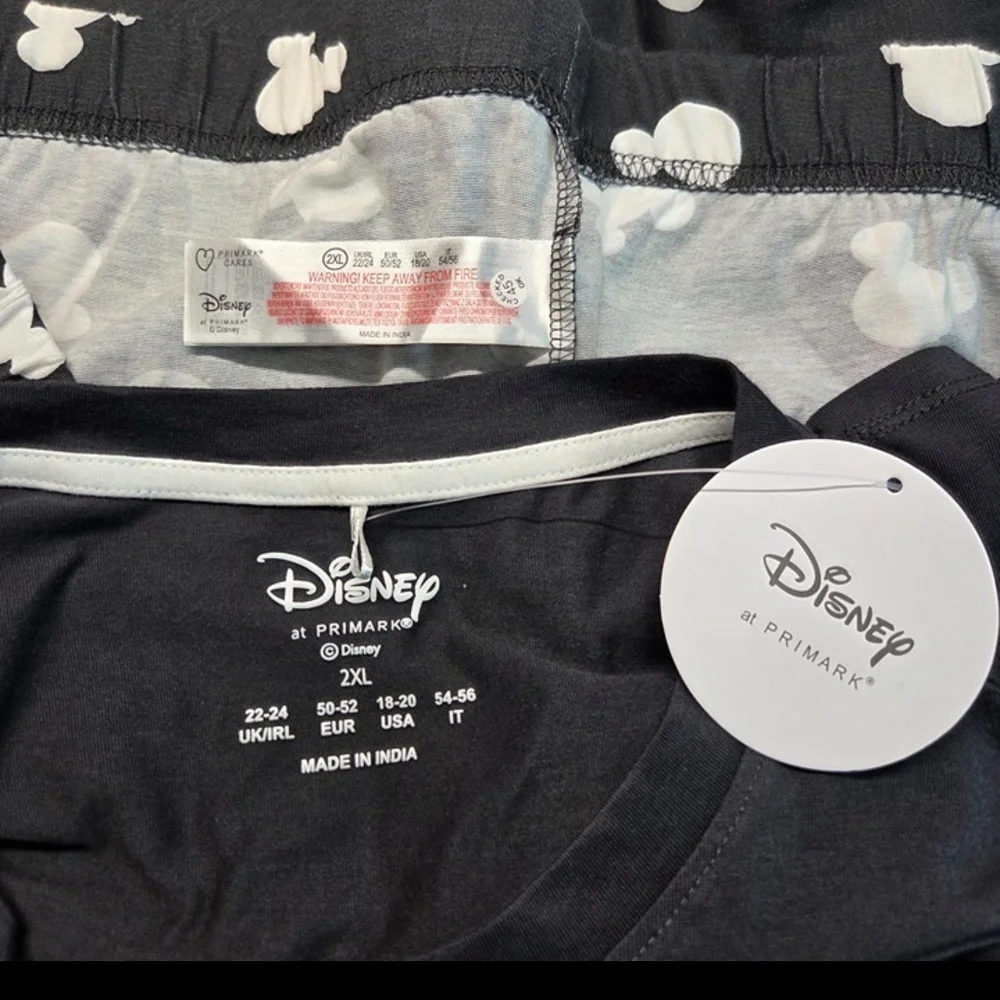 Disney at Primark 2xl Black White Mickey Walt Disney Pants Lounge Sleepwear